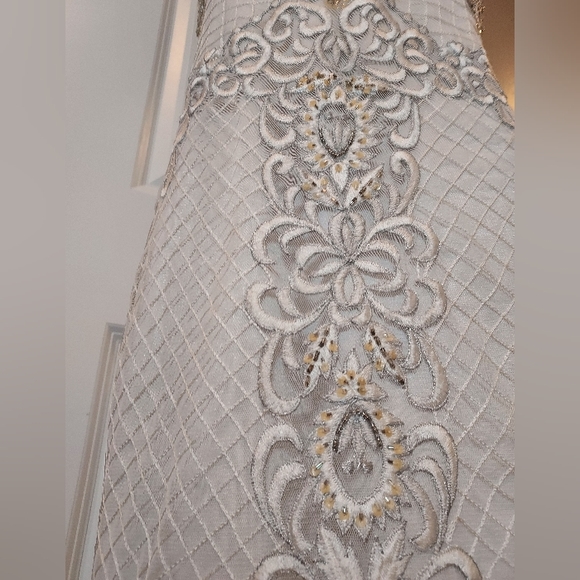 Sue Nocturne 1920s Strapless Sequined Beaded Gown - Picture 5 of 16